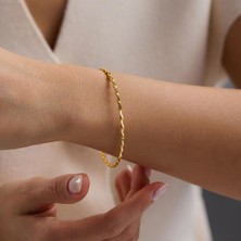 Sembol Gold 8 Ayar Ikili Burma Altın Bilezik 2 mm