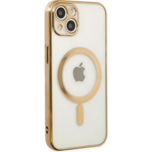 Ulu Pazarlama Apple Iphone 14 Plus Kılıf Magneticsafe Lazer Silikon - Gold