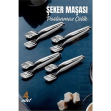 Zenvia Turk Şeker Maşası Paslanmaz Çelik 4 Adet ZNV-HBY3245