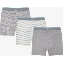 Penti Erkek Soft Grid Geometrik Desenli 3'lü Boxer