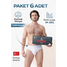 Mercan Beli Kemerli %100 Pamuk Beyaz Slıp-Terleme ve Kokuyapmaz-Rahat Kalıp-1 Kutuda 6 Adet