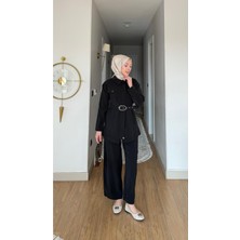 Salisburys Molly Nelly Kadın Pantolonlu Bluzlu Cebi Kapaklı Kemerli Takım