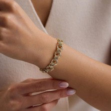 Sembol Gold 14 Ayar Halka Geçmeli Altın Bileklik 4.30 Gram 18 cm 9 mm