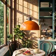 Homing Swiss Turuncu Retro Metal Sarkıt Cafe Restoran AYD-3582