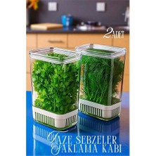 Nemere Hsnet Yeşillik Saklama Kabı - Taze Yeşillik Için - Soğan Maydanoz Vb Yeşillik Saklama 2 Li S