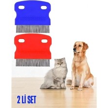 Rivera Tech Rvrhb Hsnet Kedi Köpek Bit Pire Tarağı Metal Uçlu Bit Tarağı 2 Adet Set