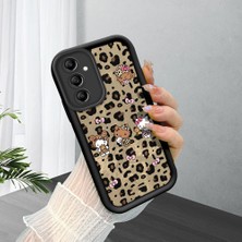 HONTINGA Samsung Galaxy A14 ile Uyumlu Kılıfı Düşüme Önleyici Basitlik Anti Düşme Kamera Korumali Leopar Siyah Desen Yumuşak Silikon Telefon Kılıfı Kadın ve Erkek Için Uygundur K2-0016