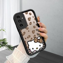 HONTINGA Samsung Galaxy A13 5g ile Uyumlu Kılıfı Düşüme Önleyici Basitlik Anti Düşme Kamera Korumali Hello Kitty Siyah Desen Yumuşak Silikon Telefon Kılıfı Kadın ve Erkek Için Uygundur K2-0084