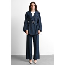 Salisburys Molly Nelly Kadın Kemerli Alt Üst Pantlonlu Takım