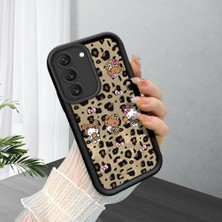HONTINGA Samsung Galaxy S22 ile Uyumlu Kılıfı Düşüme Önleyici Basitlik Anti Düşme Kamera Korumali Leopar Siyah Desen Yumuşak Silikon Telefon Kılıfı Kadın ve Erkek Için Uygundur K2-0016