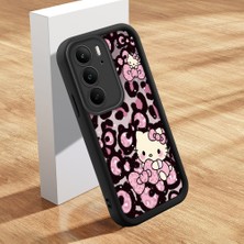 HONTINGA Realme C75 ile Uyumlu Kılıfı Düşüme Önleyici Basitlik Anti Düşme Kamera Korumali Şirin Kedi Hello Kitty Siyah Desen Yumuşak Silikon Telefon Kılıfı Kadın ve Erkek Için Uygundur K2-0084