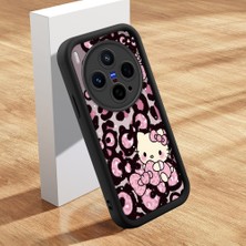 HONTINGA Vivo X300 ile Uyumlu Kılıfı Düşüme Önleyici Basitlik Anti Düşme Kamera Korumali Şirin Kedi Hello Kitty Siyah Desen Yumuşak Silikon Telefon Kılıfı Kadın ve Erkek Için Uygundur K2-0084