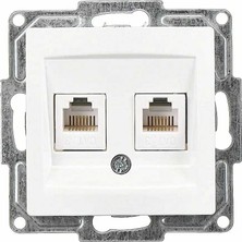 Gunsan Visage Ikili Nümeris Telefon Prizi (2 x Cat3), Beyaz (Mekanizma + Tuşkapak)