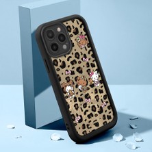 HONTINGA iPhone 13 Pro Max ile Uyumlu Kılıfı Düşüme Önleyici Basitlik Anti Düşme Kamera Korumali Şirin Kedi Leopar Siyah Desen Yumuşak Silikon Telefon Kılıfı Kadın ve Erkek Için Uygundur K2-0016
