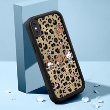 HONTINGA iPhone Xs Max ile Uyumlu Kılıfı Düşüme Önleyici Basitlik Anti Düşme Kamera Korumali Şirin Kedi Leopar Siyah Desen Yumuşak Silikon Telefon Kılıfı Kadın ve Erkek Için Uygundur K2-0016