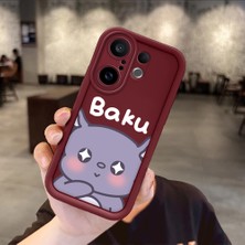 HONTINGA Vivo X200 Fe ile Uyumlu Kılıfı Düşüme Önleyici Basitlik Anti Düşme Kamera Korumali Karakteri Bordo Desen Yumuşak Silikon Telefon Kılıfı Kadın ve Erkek Için Uygundur K2-7042