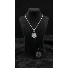Roza Silver 925 Ayar Geleneksel Telkari El Işçiliği Kuzey Yıldızı Gümüş Kolye