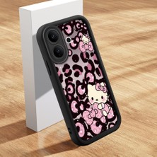 HONTINGA Vıvo V60 Lite ile Uyumlu Kılıfı Düşüme Önleyici Basitlik Anti Düşme Kamera Korumali Şirin Kedi Hello Kitty Siyah Desen Yumuşak Silikon Telefon Kılıfı Kadın ve Erkek Için Uygundur K2-0084