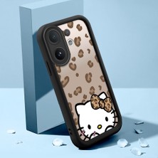 HONTINGA Vıvo V60 ile Uyumlu Kılıfı Düşüme Önleyici Basitlik Anti Düşme Kamera Korumali Şirin Kedi Hello Kitty Siyah Desen Yumuşak Silikon Telefon Kılıfı Kadın ve Erkek Için Uygundur K2-0084