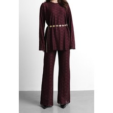 Salisburys Molly Nelly Kadın Kemerli Dantel Pantolonlu Bluz Takım