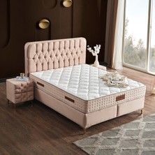 KUMSHOME Aspendos Tek Kişilik Ultra Full Ortopedik Yaylı Yatak + Baza + Başlık 3'lü Set