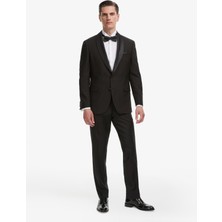 Cacharel Erkek Siyah Slim Fit Yün Karışımlı Şal Yaka Smokin Damatlık 50324526-VR046