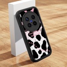 HONTINGA Vivo X300 Pro ile Uyumlu Kılıfı Düşüme Önleyici Basitlik Anti Düşme Kamera Korumali Şirin Kedi Yıldız Siyah Desen Yumuşak Silikon Telefon Kılıfı Kadın ve Erkek Için Uygundur K2-0408