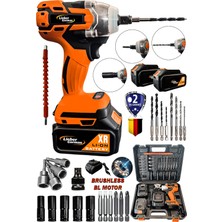 PremiumPort 21V 3AH Kömürsüz Motor Setli Akülü Motor ve Sıkma Bıjon Sökme Makinesi