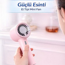 Dexmon Taşınabilir El ve Masaüstü Fanı Şarjlı Mini Vantilatör Güçlü Sessiz 3 Kademeli