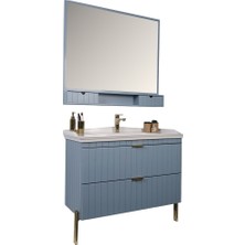 Kobos Noble 100 cm Banyo Dolabı Seti Light Blue