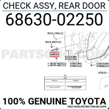 Maher Kapı Gergisi Corolla / Auris Arka 2013-2019 R-L (Oem NO:6863002250)