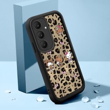 HONTINGA Samsung Galaxy S25 Fe ile Uyumlu Kılıfı Düşüme Önleyici Basitlik Anti Düşme Kamera Korumali Şirin Kedi Leopar Siyah Desen Yumuşak Silikon Telefon Kılıfı Kadın ve Erkek Için Uygundur K2-0016