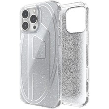Diesel iPhone 16 Pro Max Uyumlu Oval D Simli Kılıf - Gümüş