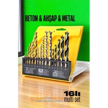 İlk El Grup Ieg™ Turk Matkap Ucu Seti- Beton Metal Ahşap Matkap Ucu Drill Bits Set 16 Lı Set