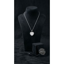 Roza Silver 925 Ayar Gümüş Rodyum Renk Zirkon Taşlı Isimli Kalp Kolye - Özelleştirilebilir