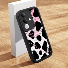 HONTINGA Vivo Y29 ile Uyumlu Kılıfı Düşüme Önleyici Basitlik Anti Düşme Kamera Korumali Şirin Kedi Yıldız Siyah Desen Yumuşak Silikon Telefon Kılıfı Kadın ve Erkek Için Uygundur K2-0408