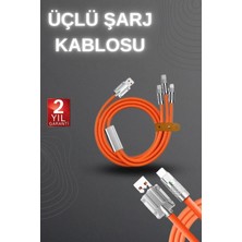 Pileli Store 120W Hızlı Şarj Kablosu Turuncu Yüksek Güç Kapasitesi Çoklu Şarj Girişi