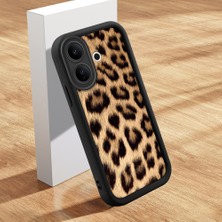 HONTINGA Vıvo V60 Lite ile Uyumlu Kılıfı Düşüme Önleyici Basitlik Anti Düşme Kamera Korumali Şirin Kedi Leopar Siyah Desen Yumuşak Silikon Telefon Kılıfı Kadın ve Erkek Için Uygundur K2-0016