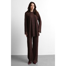 Salisburys Molly Nelly Kadın Kemerli Dantel Pantolonlu Bluz Takım