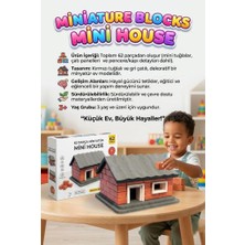 Farbu Oyuncak Ilk Mini Evim! 62 Parça Minyatür Tuğlalı Küçük Ev Tasarımlı Eğitici Yapı Oyuncak Inşaat Seti