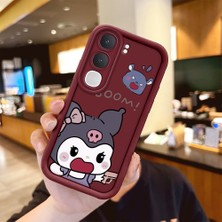 HONTINGA Vıvo Y31 5g  ile Uyumlu Kılıfı Düşüme Önleyici Basitlik Anti Düşme Kamera Korumali Karakteri Bordo Desen Yumuşak Silikon Telefon Kılıfı Kadın ve Erkek Için Uygundur K2-7042
