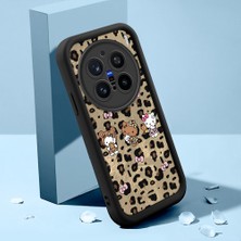 HONTINGA Vivo X200 Pro ile Uyumlu Kılıfı Düşüme Önleyici Basitlik Anti Düşme Kamera Korumali Şirin Kedi Leopar Siyah Desen Yumuşak Silikon Telefon Kılıfı Kadın ve Erkek Için Uygundur K2-0016