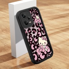 HONTINGA Redmi Note 12 Pro 5g ile Uyumlu Kılıfı Düşüme Önleyici Basitlik Anti Düşme Kamera Korumali Şirin Kedi Hello Kitty Siyah Desen Yumuşak Silikon Telefon Kılıfı Kadın ve Erkek Için Uygundur K2-0084