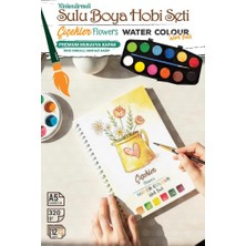 Tuğset Etiket Yönlendirmeli Sulu Boya Hobi Seti Watercolor Workbook Defter Çiçek FLOWER-T1575