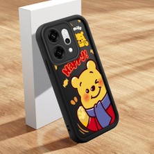HONTINGA Oppo Reno 14 Pro 5g ile Uyumlu Kılıfı Düşüme Önleyici Basitlik Anti Düşme Kamera Korumali Şirin Kedi Çizgi Film Siyah Desen Yumuşak Silikon Telefon Kılıfı Kadın ve Erkek Için Uygundur K2-0097