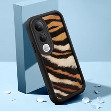 HONTINGA Vivo V50 Lite ile Uyumlu Kılıfı Düşüme Önleyici Basitlik Anti Düşme Kamera Korumali Şirin Kedi Inek Siyah Desen Yumuşak Silikon Telefon Kılıfı Kadın ve Erkek Için Uygundur K2-0015