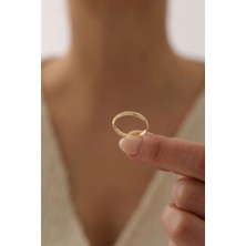 Yavuz Kuyumculuk 14 Ayar Altın Kalemli Kibrit Çöpü Alyans 4 mm