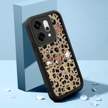 HONTINGA Oppo Reno 14 Pro 5g ile Uyumlu Kılıfı Düşüme Önleyici Basitlik Anti Düşme Kamera Korumali Şirin Kedi Leopar Siyah Desen Yumuşak Silikon Telefon Kılıfı Kadın ve Erkek Için Uygundur K2-0016