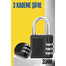 Turk Şifreli Asma Kilit 3 Kademe 35 mm