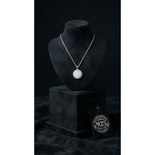 Roza Silver 925 Ayar Gümüş Rodyum Renk Zirkon Taşlı Isimli Yuvarlak Kolye - Özelleştirilebilir